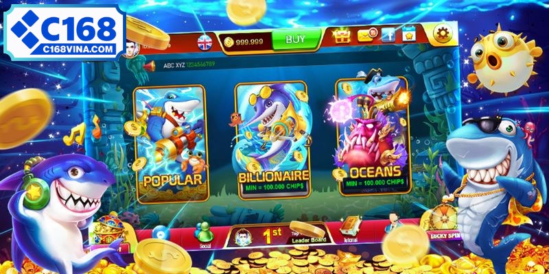 Một điểm đặc biệt của bắn cá Tiểu Tiên Cá là hệ thống phòng chơi đa dạng 