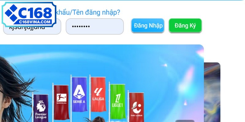 Trang đăng nhập C168 được thiết kế tối ưu, giúp người dùng thao tác nhanh