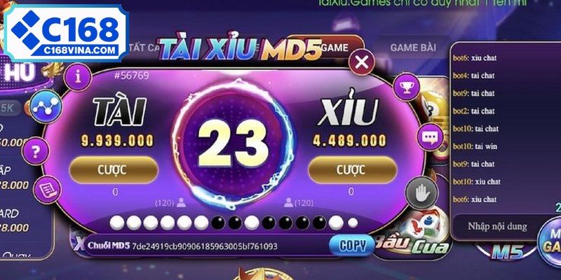 Tài xỉu MD5 phổ biến là trò chơi cá cược hot nhất hiện nay